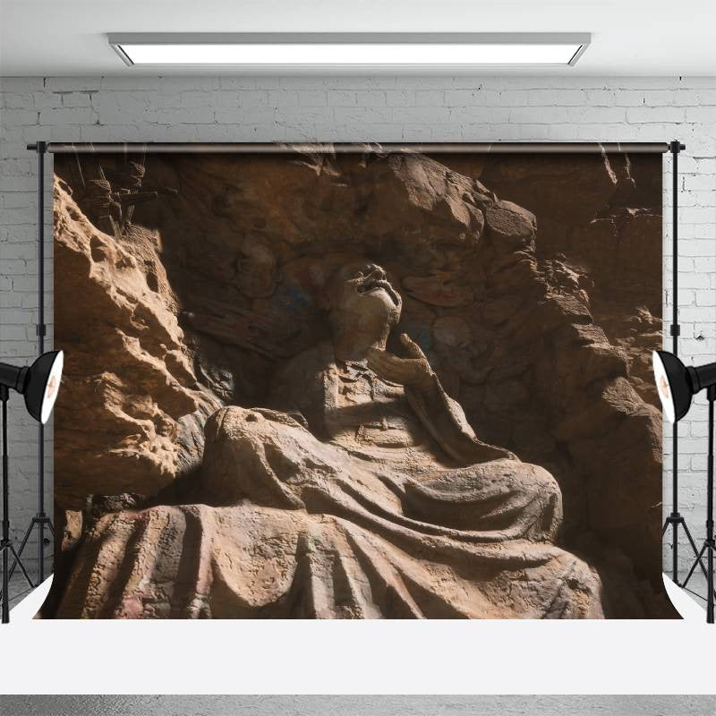 Aperturee - Chinese Stone Buddha Statue Photo Shoot Backdrop