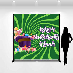 Aperturee - Chocolate Candyland Green Custom Birthday Backdrop