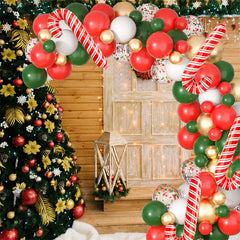 Aperturee - Christmas Balloon Arch Kit Red Candy Cane Party Decorations