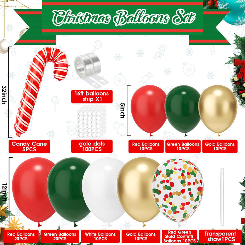 Aperturee - Christmas Balloon Arch Kit Red Candy Cane Party Decorations