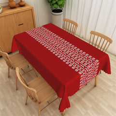 Aperturee - Christmas Bar Pattern Red Tablecloth For Dining Decor