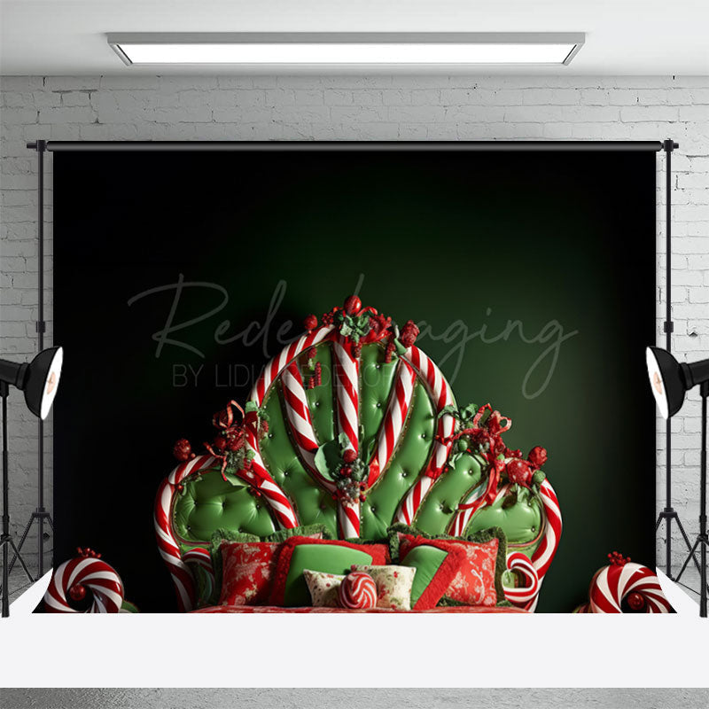 Aperturee - Christmas Candy Headboard Backdrop For Photography