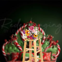 Aperturee - Christmas Candy Headboard Backdrop For Photography