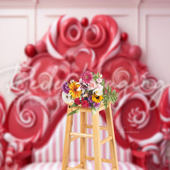 Aperturee - Christmas Candy Headboard Photography Backdrop