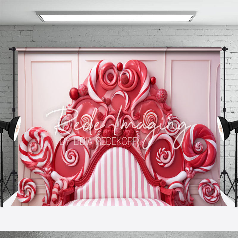 Aperturee - Christmas Candy Headboard Photography Backdrop