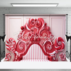 Aperturee - Christmas Candy Headboard Photography Backdrop