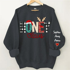 Aperturee - Christmas Hat Plaid Elk Claus Custom Mama Sweatshirt