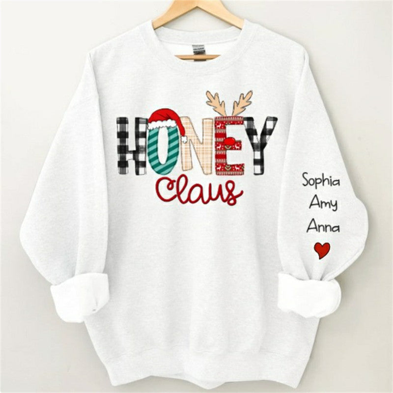 Aperturee - Christmas Hat Plaid Elk Claus Custom Mama Sweatshirt