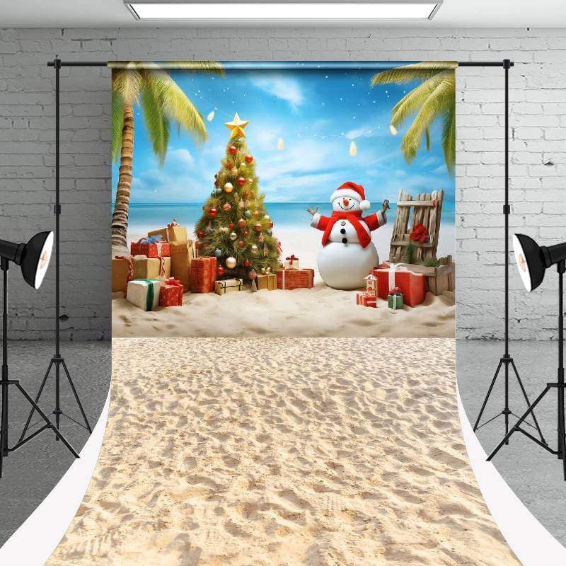 Aperturee - Christmas In July Summer Beach Floor Sweep Backdrop