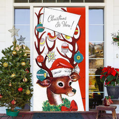 Aperturee - Christmas On Here Elk Balls Door Cover Decoration