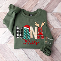 Aperturee - Christmas Plaid Elk Custom Grandma Kids Sweatshirt