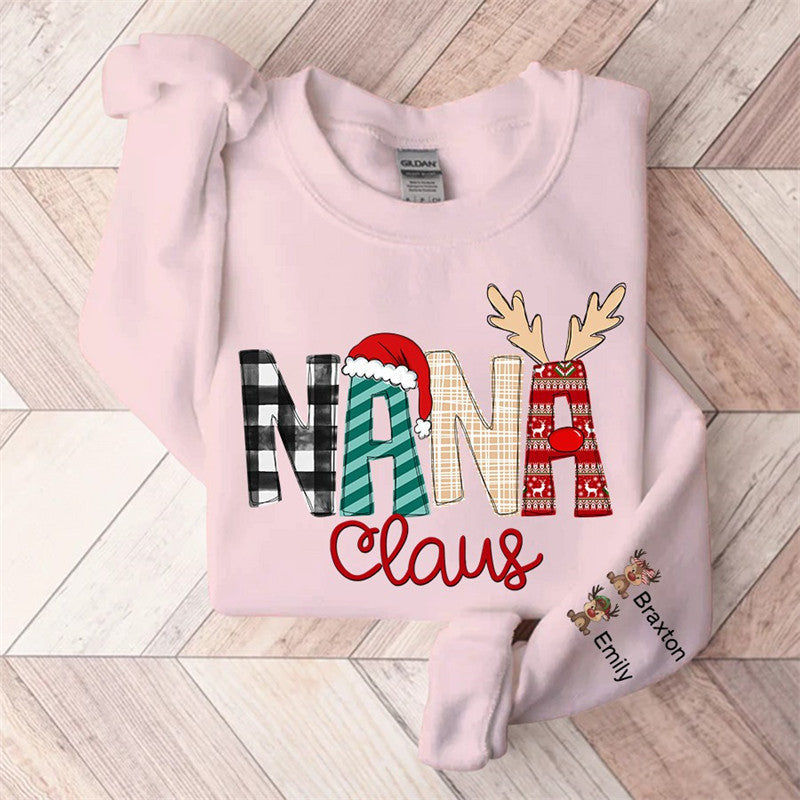 Aperturee - Christmas Plaid Elk Custom Grandma Kids Sweatshirt