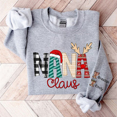 Aperturee - Christmas Plaid Elk Custom Grandma Kids Sweatshirt