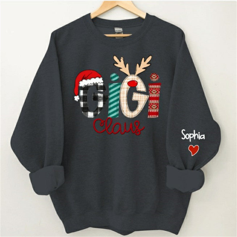 Aperturee - Christmas Plaid Stripe Claus Custom Grandma Sweatshirt