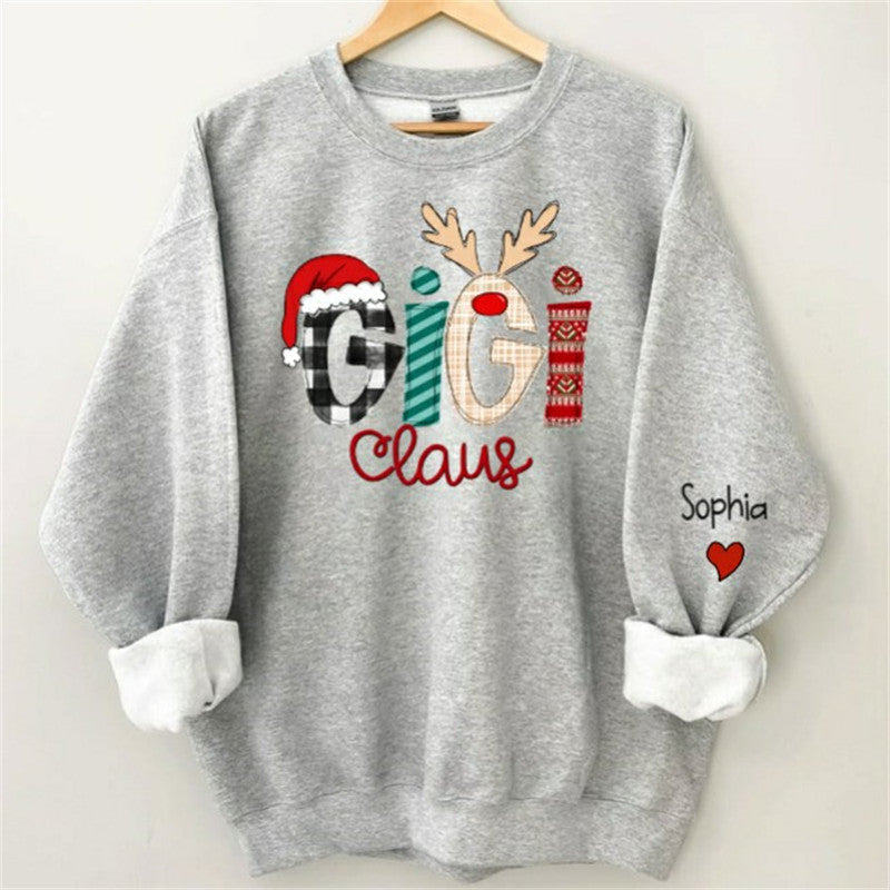 Aperturee - Christmas Plaid Stripe Claus Custom Grandma Sweatshirt