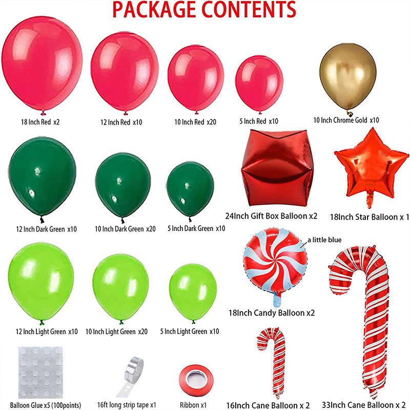 Aperturee - Christmas Red Gold Green Candy Garland Balloon Arch Kit | Party Decorations