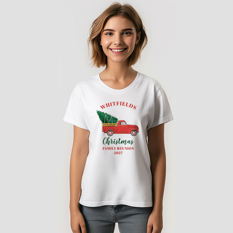 Aperturee - Christmas Red Truck Family Reunion Custom T-Shirt