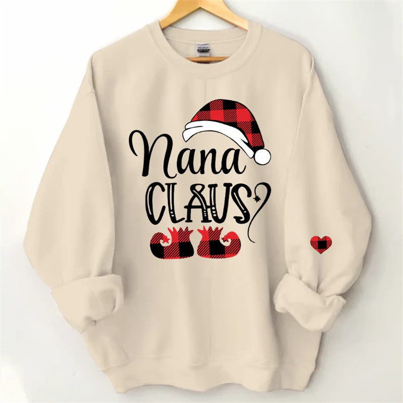 Aperturee - Christmas Santa Hat Shoes Custom Nana Kids Sweatshirt