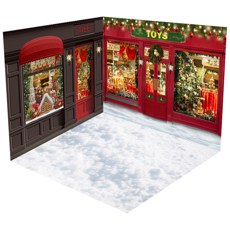 Aperturee - Christmas Street Toys Sweet Store Winter Room Set