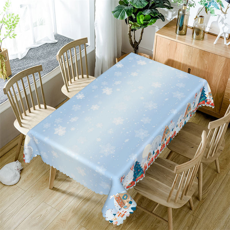 Aperturee - Christmas Town Ferris Wheel Snow Party Tablecloth