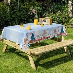 Aperturee - Christmas Town Ferris Wheel Snow Party Tablecloth