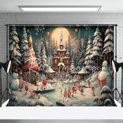 Aperturee - Christmas Town Pine Forest Photography Backdrop