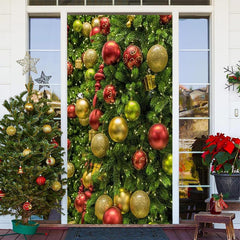 Aperturee - Christmas Tree Balls Greene Door Cover Decoration