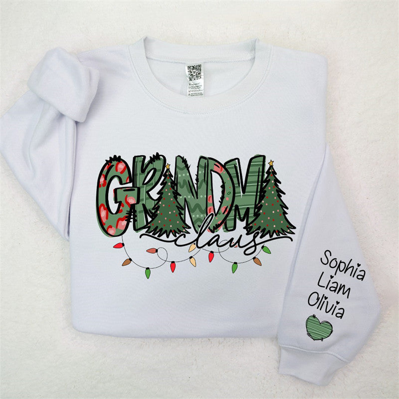 Aperturee - Christmas Tree Claus Custom Grandma Kid Sweatshirt