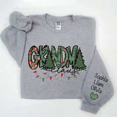 Aperturee - Christmas Tree Claus Custom Grandma Kid Sweatshirt