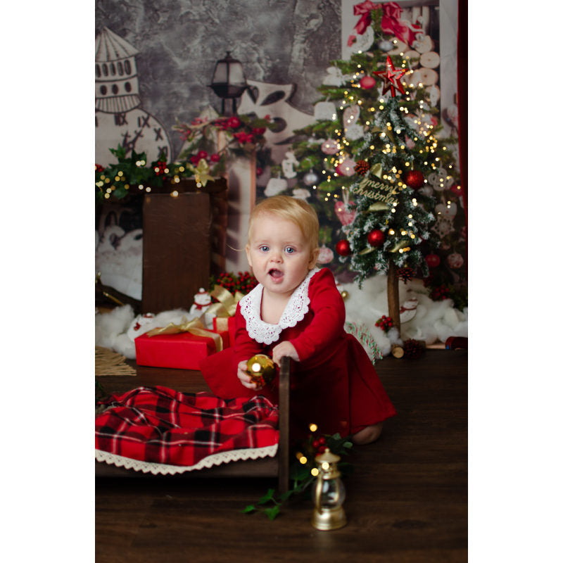 Aperturee - Christmas Tree Photo Studio Backdrops For Children