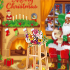 Aperturee - Christmas Tree Santa Claus Claus Photo Backdrop