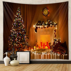 Aperturee - Christmas Tree Warm Light Candle Holiday Backdrop