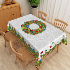 Aperturee - Christmas Tree Wreath Ball Decorative Tablecloth