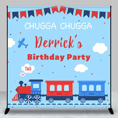 Aperturee - Chugga Toy Train Blue Custom 2nd Birthday Backdrop