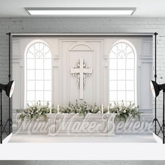 Aperturee - Church Interior Easter Backdrop With Cross And Window