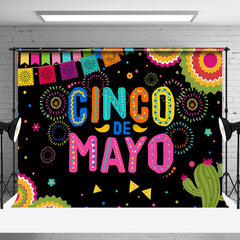 Aperturee - Cinco De Mayo Colorful Dot Mexican Fiesta Backdrop