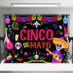 Aperturee - Cinco De Mayo Skeletons Mexican Fiesta Backdrop