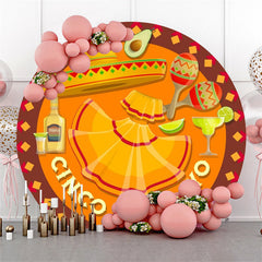 Aperturee - Cinco Mayo Dress Hat Round Mexican Fiesta Backdrop