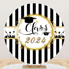 Aperturee - Circle Black White Stripe Simple Graduation Backdrop