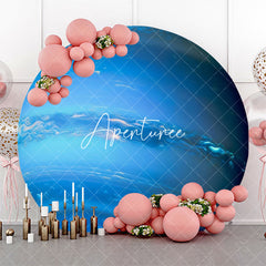 Aperturee - Circle Blue Neptune Top View Texture Birthday Backdrop