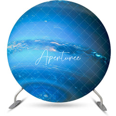 Aperturee - Circle Blue Neptune Top View Texture Birthday Backdrop