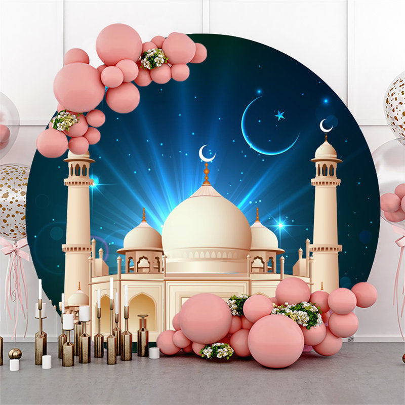 Aperturee - Circle Blue Night Palace Backdrop For Eid Mubarak