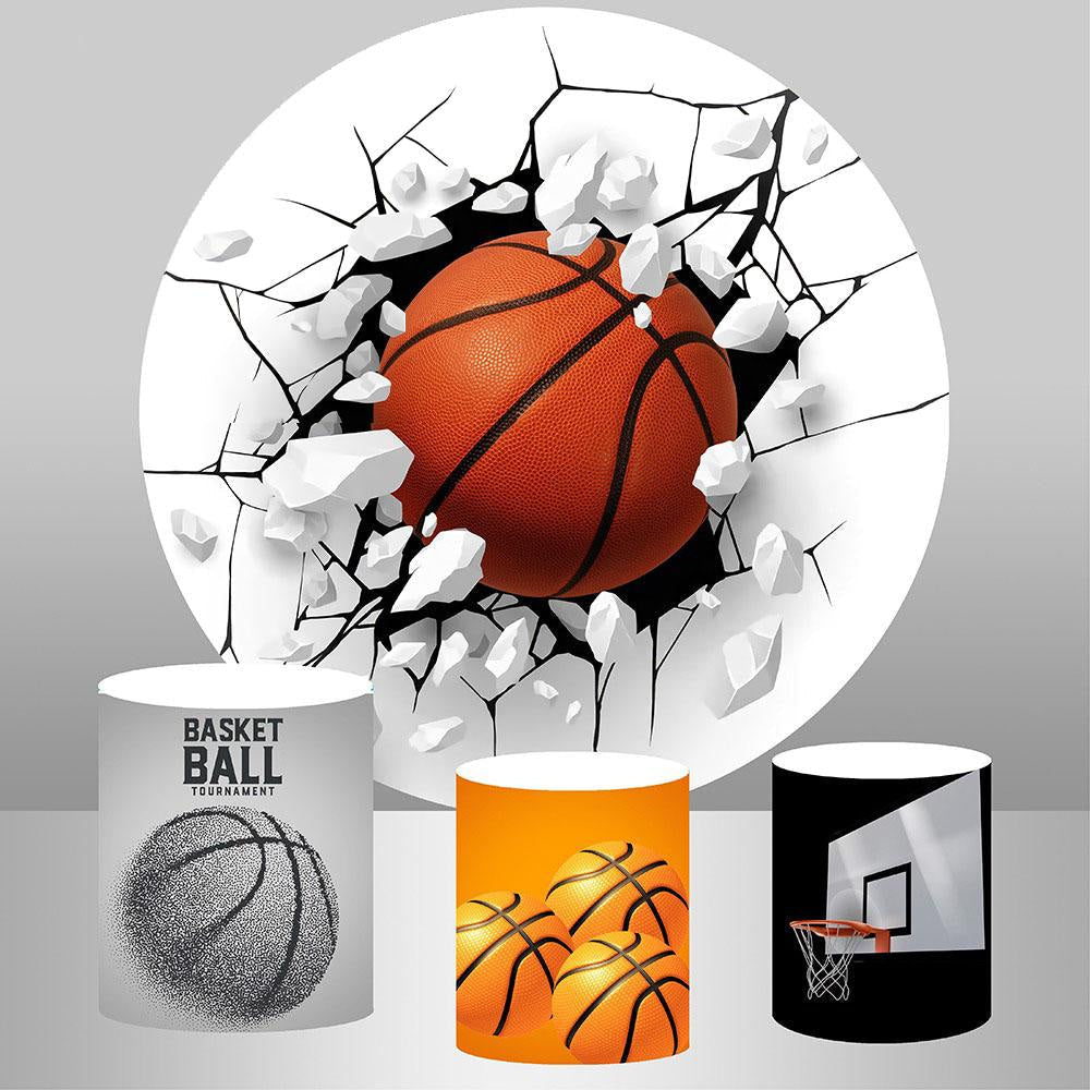 Aperturee Circle Broken Wall Basketball Happy Birthday Backdrop