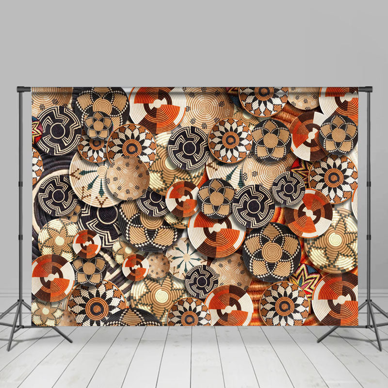 Aperturee - Circle Flowers Ethiopian Basket Pattern Backdrop