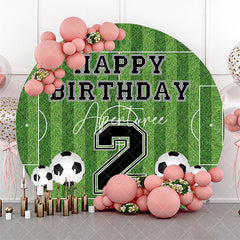 Aperturee - Circle Football Field Stripe 2nd Birthday Backdrop