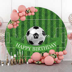 Aperturee - Circle Football Field Stripe Backdrop For Birthday