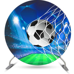 Aperturee - Circle Football Goals Round Happy Birthday Backdrop