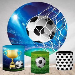 Aperturee Circle Football Goals Round Happy Birthday Backdrop