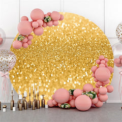 Aperturee Circle Gold Glitter Bokeh Round Party Backdrops