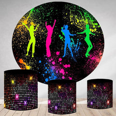 Aperturee Circle Graffiti Girls Dance Night Birthday Backdrop Kit